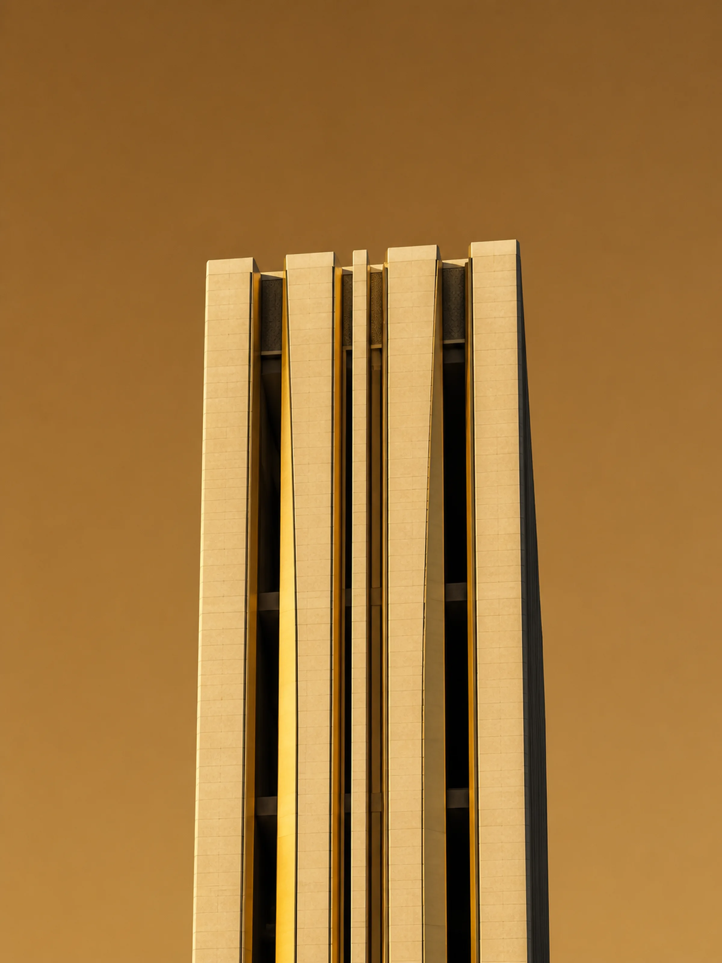 A residential tower with its facades complete